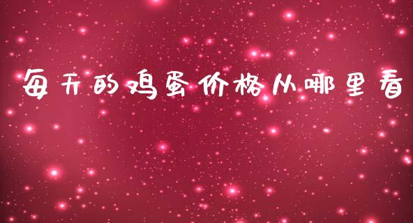 每天的鸡蛋价格从哪里看_https://www.kuaijiepai.net_国际期货_第1张