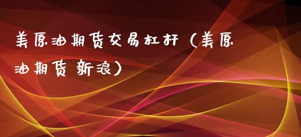 美原油期货交易杠杆（美原油期货 新浪）_https://www.kuaijiepai.net_国际期货_第1张