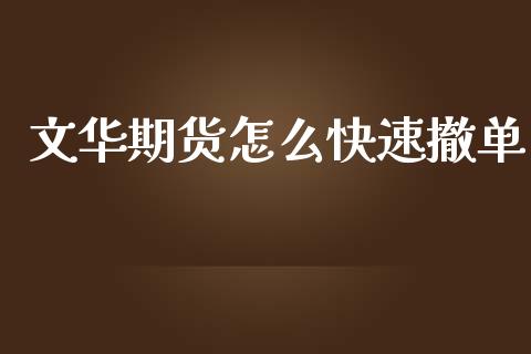 文华期货怎么快速撤单_https://www.kuaijiepai.net_期货理财_第1张