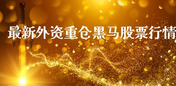 最新外资重仓黑马股票行情_https://www.kuaijiepai.net_股票理论_第1张