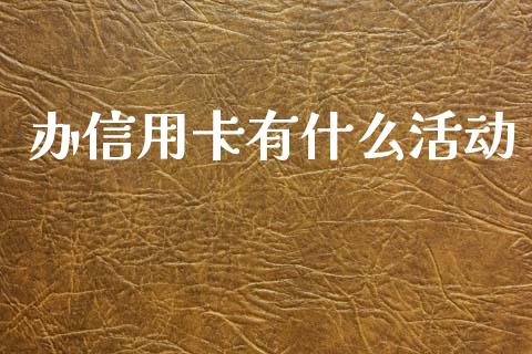 办信用卡有什么活动_https://www.kuaijiepai.net_期货理财_第1张