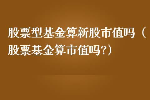 股票型基金算新股市值吗（股票基金算市值吗?）_https://www.kuaijiepai.net_投资理财_第1张