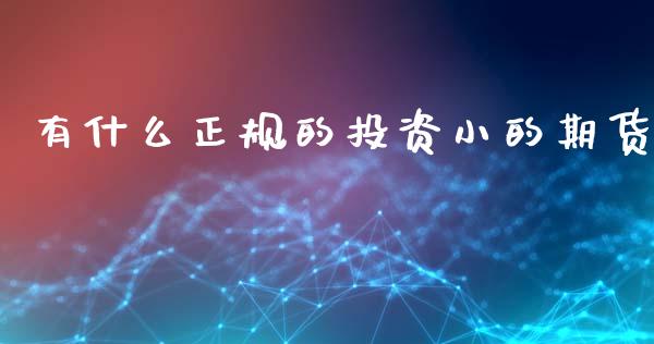 有什么正规的投资小的期货_https://www.kuaijiepai.net_股票理论_第1张