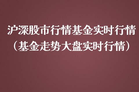 沪深股市行情基金实时行情（基金走势大盘实时行情）_https://www.kuaijiepai.net_期货理财_第1张