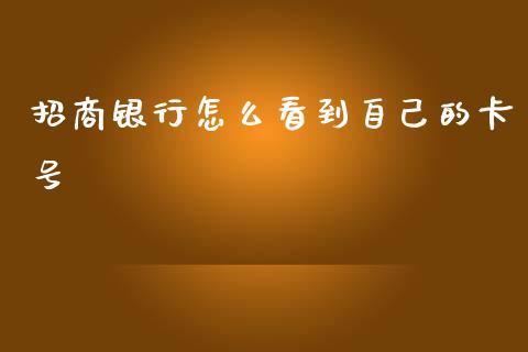招商银行怎么看到自己的卡号_https://www.kuaijiepai.net_期货资讯_第1张