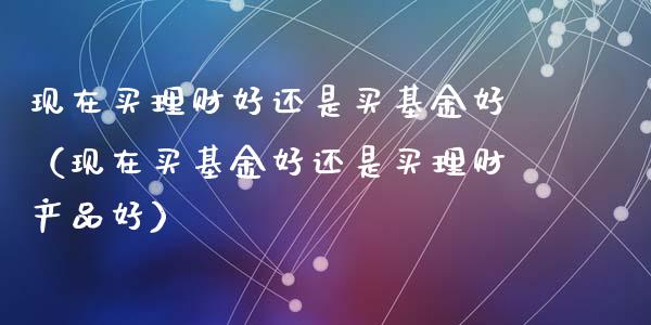 现在买理财好还是买基金好（现在买基金好还是买理财产品好）_https://www.kuaijiepai.net_期货理财_第1张
