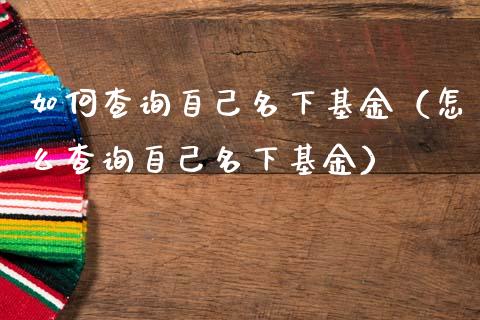 如何查询自己名下基金（怎么查询自己名下基金）_https://www.kuaijiepai.net_期货理财_第1张