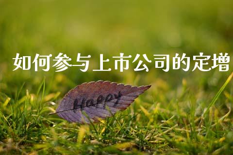 如何参与上市公司的定增_https://www.kuaijiepai.net_国际期货_第1张