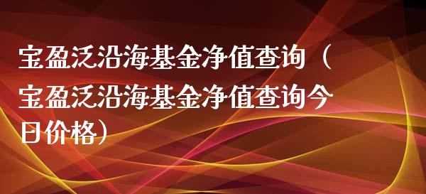 宝盈泛沿海基金净值查询（宝盈泛沿海基金净值查询今日价格）_https://www.kuaijiepai.net_期货理财_第1张