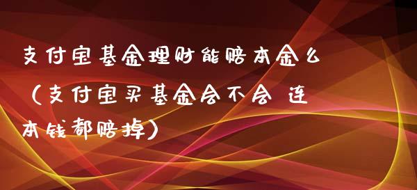 支付宝基金理财能赔本金么（支付宝买基金会不会 连本钱都赔掉）_https://www.kuaijiepai.net_期货理财_第1张