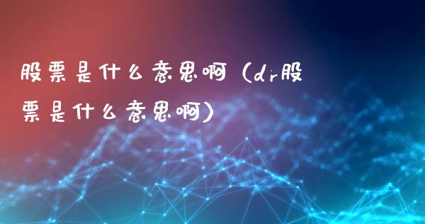 股票是什么意思啊（dr股票是什么意思啊）_https://www.kuaijiepai.net_股票理论_第1张