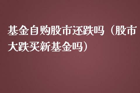 基金自购股市还跌吗（股市大跌买新基金吗）_https://www.kuaijiepai.net_投资理财_第1张