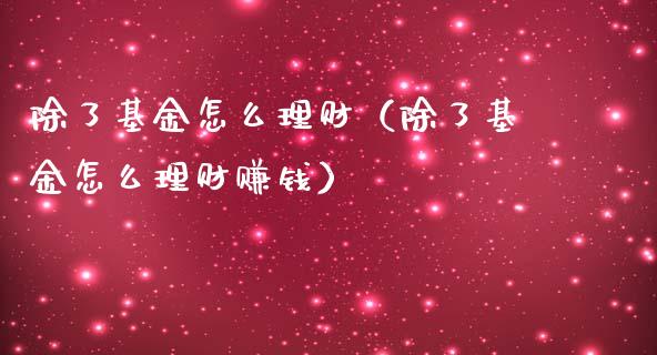 除了基金怎么理财（除了基金怎么理财赚钱）_https://www.kuaijiepai.net_投资理财_第1张