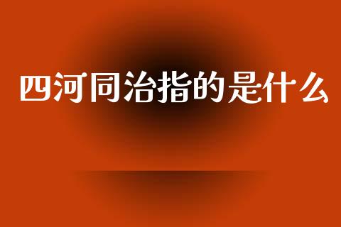 四河同治指的是什么_https://www.kuaijiepai.net_期货资讯_第1张