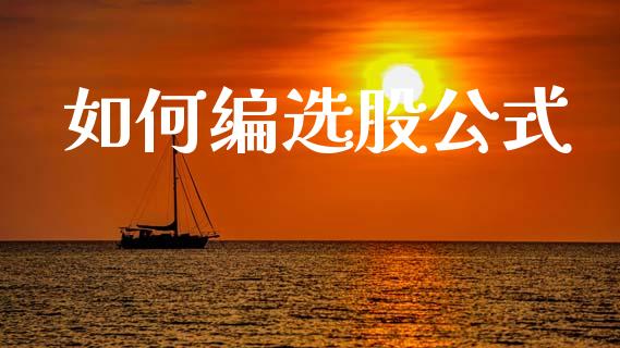 如何编选股公式_https://www.kuaijiepai.net_新股新闻_第1张