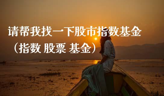 请帮我找一下股市指数基金（指数 股票 基金）_https://www.kuaijiepai.net_期货理财_第1张