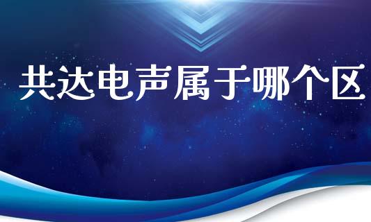 共达电声属于哪个区_https://www.kuaijiepai.net_国际股建_第1张