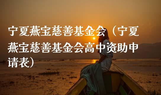 宁夏燕宝慈善基金会（宁夏燕宝慈善基金会高中资助申请表）_https://www.kuaijiepai.net_投资理财_第1张