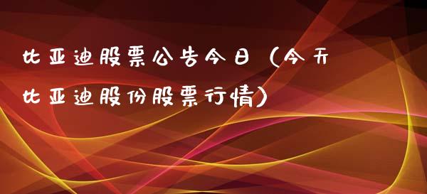 比亚迪股票公告今日（今天比亚迪股份股票行情）_https://www.kuaijiepai.net_国际股建_第1张