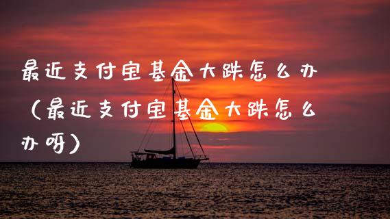 最近支付宝基金大跌怎么办（最近支付宝基金大跌怎么办呀）_https://www.kuaijiepai.net_投资理财_第1张