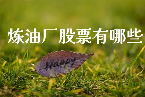 炼油厂股票有哪些_https://www.kuaijiepai.net_国际股建_第1张