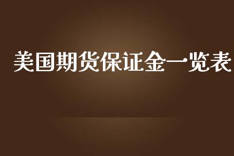 美国期货保证金一览表_https://www.kuaijiepai.net_期货资讯_第1张