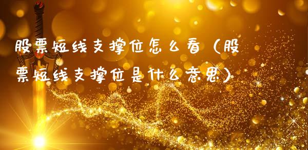 股票短线支撑位怎么看（股票短线支撑位是什么意思）_https://www.kuaijiepai.net_股票理论_第1张