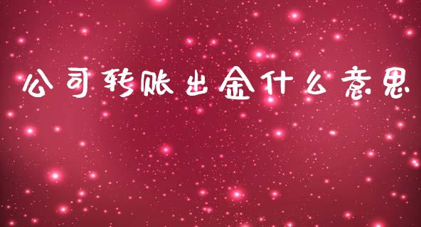 公司转账出金什么意思_https://www.kuaijiepai.net_期货理财_第1张